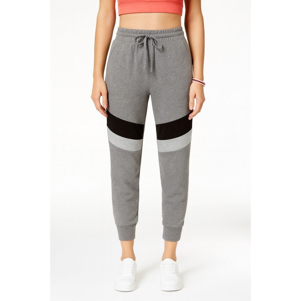 Material Girl Active Juniors' Colorblocked Jogger Pants Gray Size S Heather
